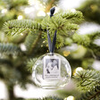 Personalised Photo Glass Dome Bauble hanging on Christmas tree