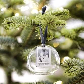 Personalised Photo Glass Dome Bauble