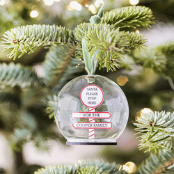 Personalised Santa Sign Glass Dome Bauble