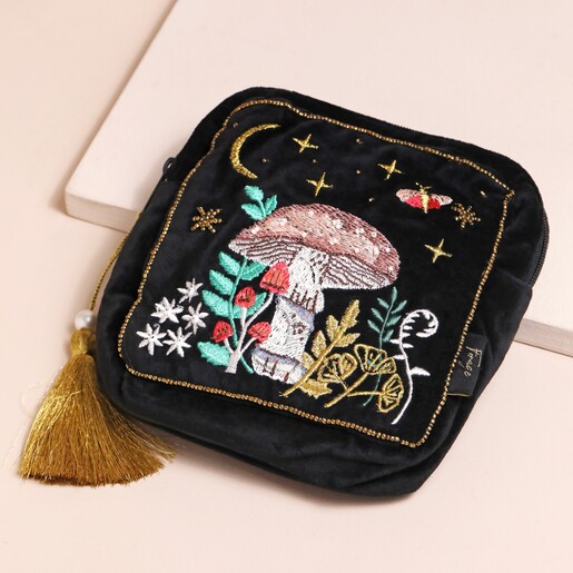 House Of Disaster Forage Black Makeup Bag House Of Disaster Forage Black Makeup Bag on Pink Surface