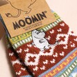 Close Up of Embroidery on House of Disaster Moomin Fair Isle Moomin Socks