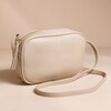 Rectangular Crossbody Bag in Beige on top of beige coloured backdrop