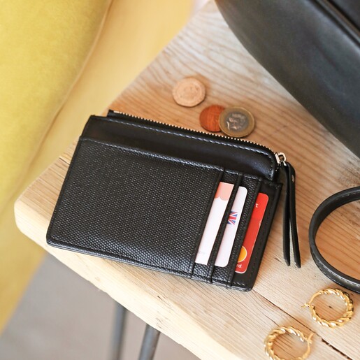 Vegan Leather Card Holder in Black | Accessories | Lisa Angel