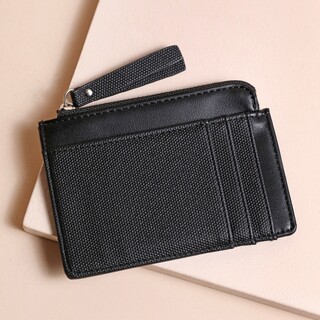 Vegan Leather Card Holder in Black