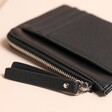 Zipper on Vegan Leather Card Holder in Black 