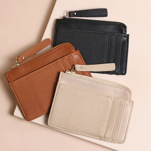 Vegan Leather Card Holders in Tan, Beige and Black
