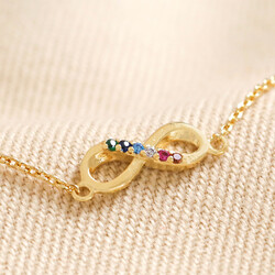 Estella Bartlett Multicoloured Crystal Infinity Bracelet in Gold