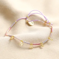 Estella Bartlett Pink Miyuki Bead Angel Charm Bracelet