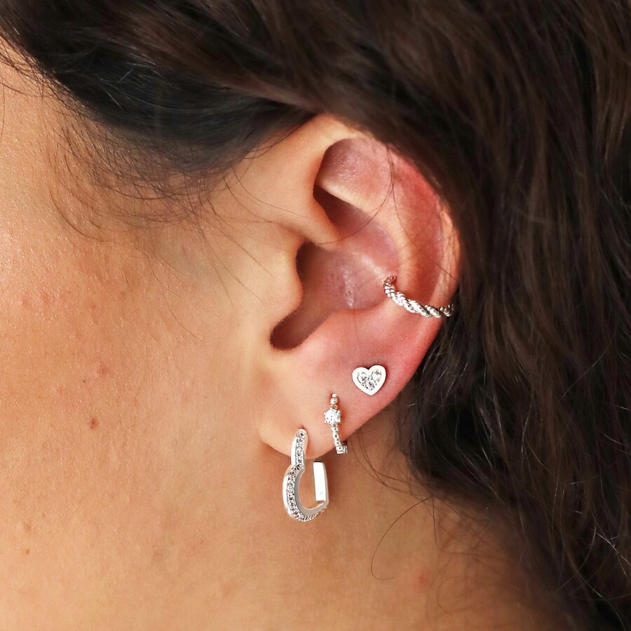 Crystal Heart Hoop Earrings | Estella Bartlett | Lisa Angel
