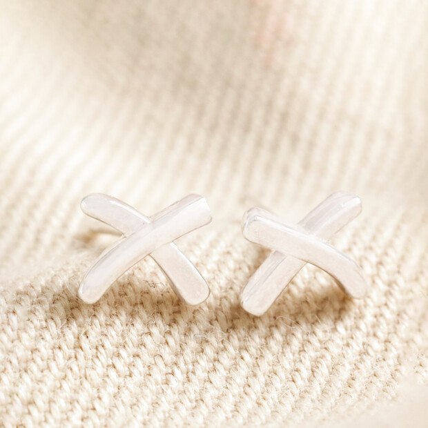 Estella Bartlett Kiss Stud Earrings in Silver Estella Bartlett Kiss Stud Earrings in Silver