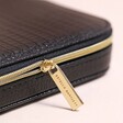 Close Up of Zipper on Estella Bartlett Slim Jewellery Box in Black