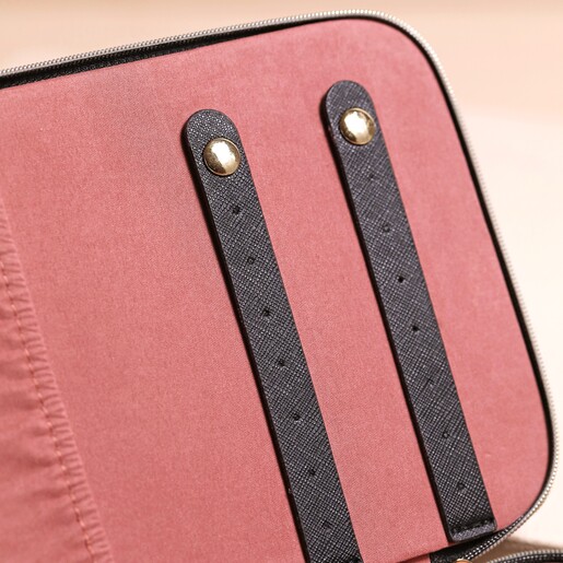 Close Up of Inside of Estella Bartlett Slim Jewellery Box in Black