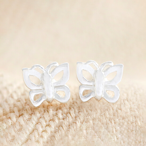 Sterling Silver Tiny Butterfly Stud Earrings Sterling Silver Tiny Butterfly Stud Earrings