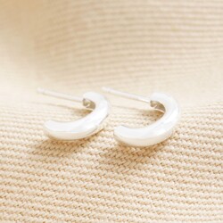 Sterling Silver Small Half Hoop Earrings