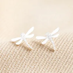 Sterling Silver Dragonfly Stud Earrings