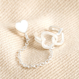 Sterling silver heart chain earrings