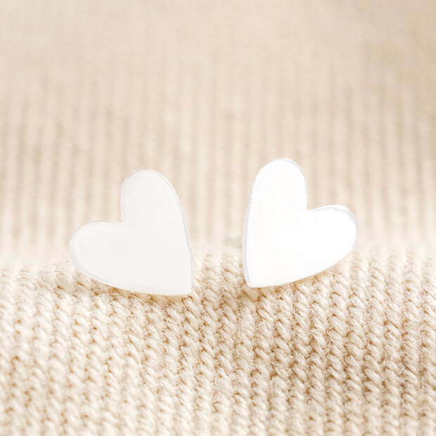 Sterling Silver Heart Stud Earrings Sterling Silver Heart Stud Earrings