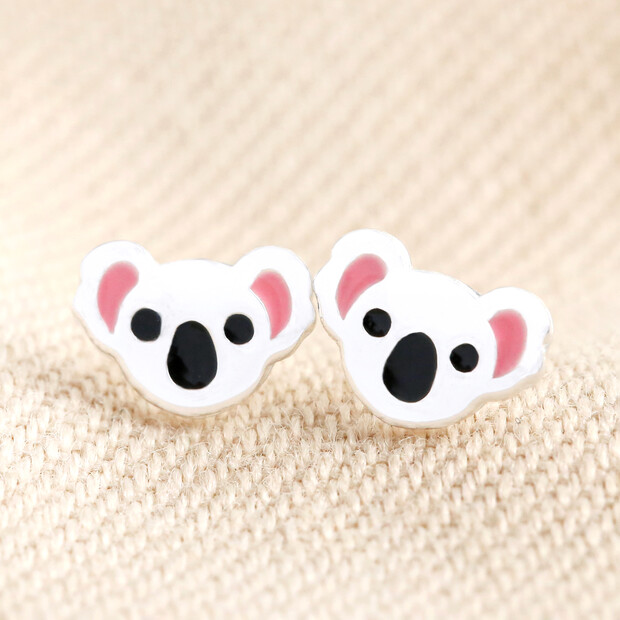 Sterling Silver Koala Bear Stud Earrings Sterling Silver Koala Bear Stud Earrings