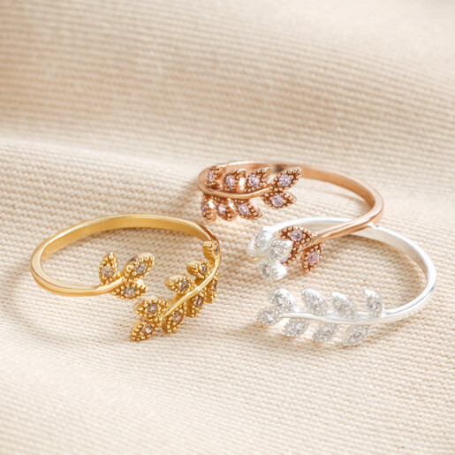Rainbow Gemstone Gold Ring, Adjustable Boho Gold Ring, Rhinestone