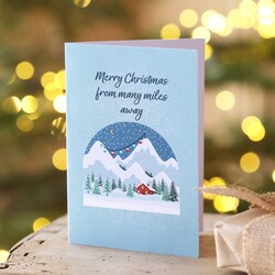Merry Christmas From Many Miles Away Christmas Card