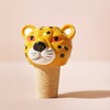 Leopard Head Bottle Stopper on Pink Surface