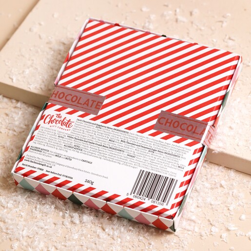 Back of Box of The Chocolate Gift Company Chocolate Christmas Crackers