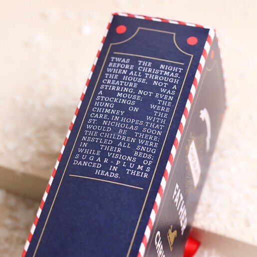 Side of The Chocolate Gift Company Hollow Milk Chocolate Santa packaging