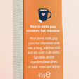 Side of Gnaw Orange Hot Chocolate Shot packaging showing instructions