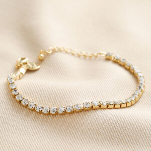 Crystal Tennis Bracelet in Gold