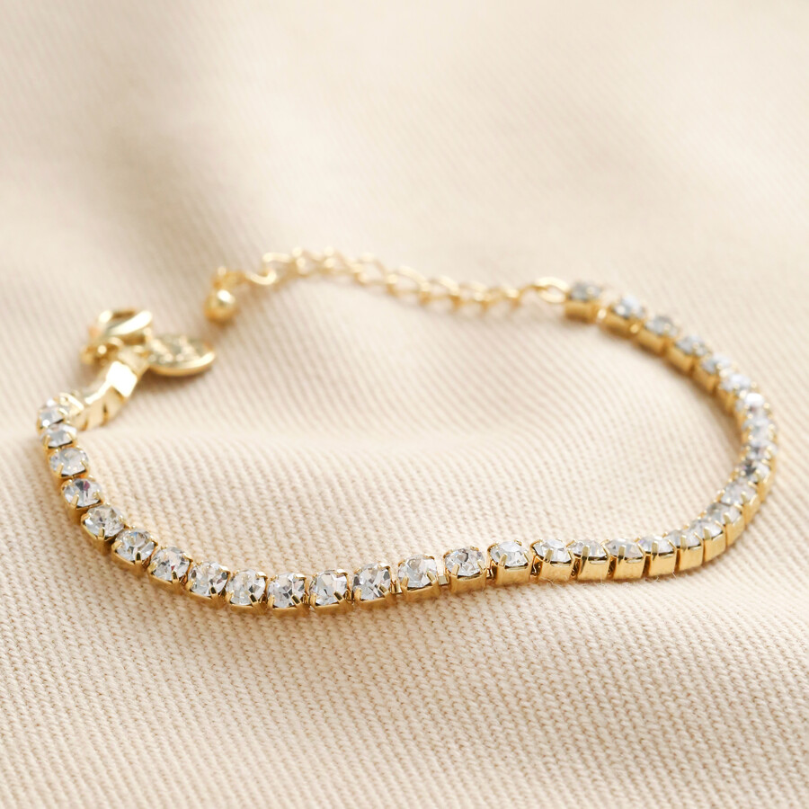 Crystal Tennis Bracelet in Gold | Delicate Jewellery | Lisa Angel