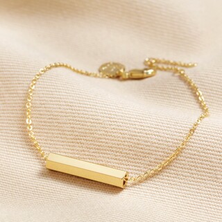 Hexagonal Barrel Charm Bracelet in Gold