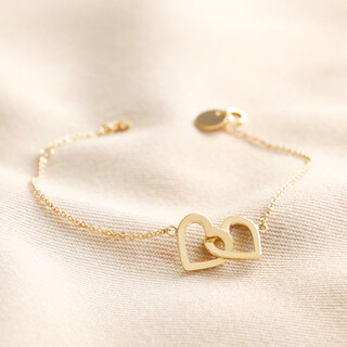 Interlocking Heart Charm Bracelet in Gold