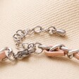 Close Up of Clasp on Stainless Steel Pink Vegan Leather Twisted Bracelet 