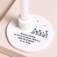 Close up of quote on East of India Heaven in Our Home Candle Holder 