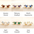 Collage of Birthstone Cluster Stud Earrings in Gold