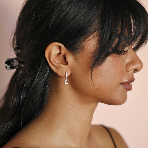 Side hoop clearance earrings