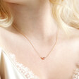 lose Up of Model Wearing Birthstone Cluster Necklace in Gold
