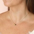 Close Up of Model Wearing Cat and Kitten Pendant Necklace in Gold