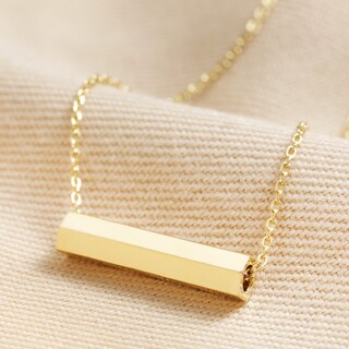 Hexagonal Barrel Pendant Necklace in Gold