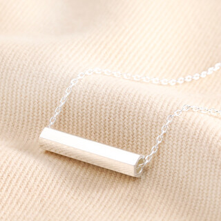 Hexagonal Barrel Pendant Necklace in Silver