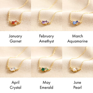 Birthstone Cluster Necklace in Gold April Crystal