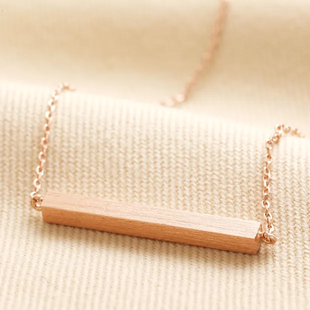 Horizontal Bar Necklace in Rose Gold Horizontal Bar Necklace in Rose Gold