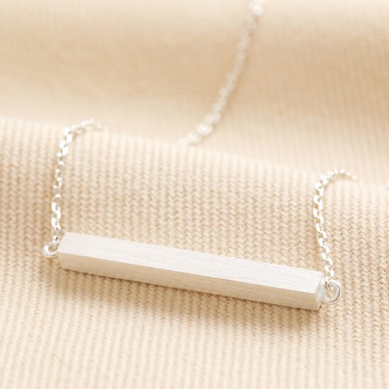 Horizontal Bar Necklace in Silver