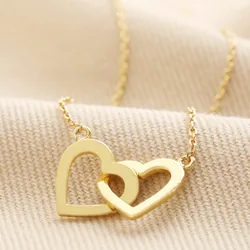 Interlocking Hearts Necklace in Gold
