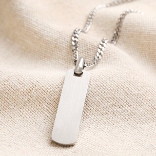 Men's Slim Stainless Steel Dog Tag Necklace
