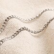 Close Up of Chain on Men's Slim Stainless Steel Dog Tag Necklace 