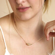 Pearl Three Peas in a Pod Pendant Necklace in Gold On Model