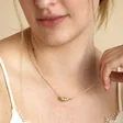 Pearl Three Peas in a Pod Pendant Necklace in Gold On Model