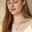 Model looking down wearing Personalised Stainless Steel Zodiac Pendant Necklace 