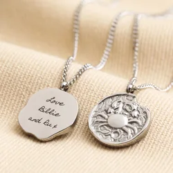 Personalised Stainless Steel Zodiac Pendant Necklace